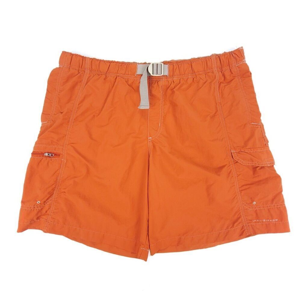 COLUMBIA Gorpcore 8" Hybrid Lined Utility Hiking Cargo Swim Shorts Rust Mens XL